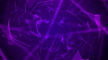 projeniz için parlak çizgiler ve geometrik şekiller içeren mor soyut arkaplan canlandırması