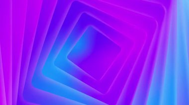 Videolar için soyut kare tünel döngü canlandırma arkaplanı mor ve mavi gradyan renk şeması