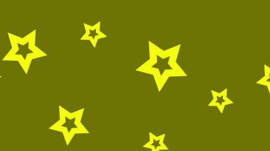 Video düzenleme ve tasarım kullanımı için sarı arkaplan üzerinde sarı yıldızların kusursuz döngü animasyonu