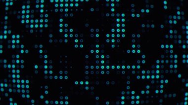 Modern tasarım kullanımı için parlayan noktalar ve daire şekilleriyle soyut mavi arkaplan animasyonu