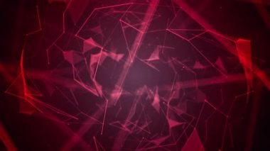 Görsel sunumlar ve hareket grafik tasarımı döngüsü için kırmızı soyut pleksus arkaplan animasyonu