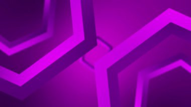 video düzenleme ve hareket grafikleri projeleri tasarım konsepti için mor altıgen arkaplan animasyon döngüsü.