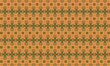 Altın, deniz mavisi ve koyu mavi tonlarda geometrik şekiller ve çiçek elementleriyle klasik, kusursuz bir desen.