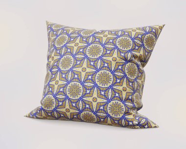 Geometrik desenli dekoratif bir yastık herhangi bir oturma odası dekoruna stil katmak için mükemmel.