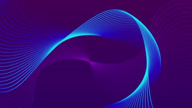 Sunum duvar kağıdı ve ekran koruyucu için mavi çizgilerle soyut arkaplan dalga hareket tasarımı