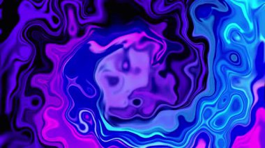 bu soyut sıvı animasyonunun tadını çıkarın mor, mavi ve pembe renklerle. Arkaplan ve görseller için harika.