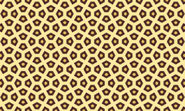 Açık sarı arkaplan üzerine kurulmuş koyu sarı beşgen deseni.