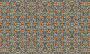 Kareler, üçgenler ve yıldız şekilleriyle bir geometrik desen karmaşık ve tekrarlayan bir dizayn oluşturur.