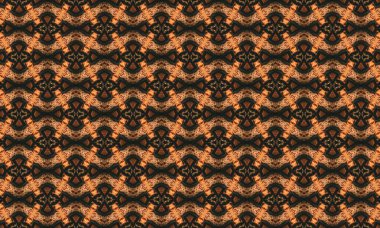 Tekstil ve arka planlar için kahverengi ve siyah tekrarlayan şekillere sahip kusursuz bir soyut geometrik desen