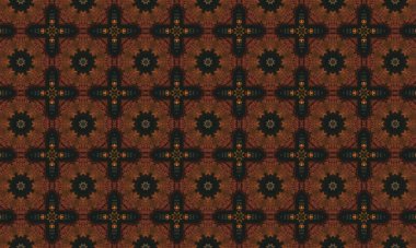 Kahverengi ve siyah kaleydoskop desenli arka plan ve dokular için kusursuz bir tekrarlama deseni.