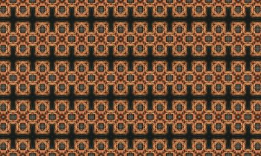 Geometrik şekilli kusursuz bir soyut model, tekstil tasarımı ve arka plan kullanımı için mükemmel. Kahverengi ve koyu.