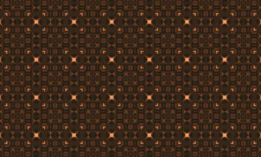 Simetrik şekilleri ve tekrarlayan motifleri içeren kusursuz, karmaşık bir kahverengi desen, görsel olarak çarpıcı ve yapışkan bir tasarım yaratıyor..