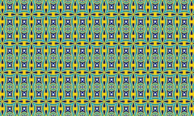 Parlak sarı bir zemin üzerinde mavi ve beyaz çiçeklerin bulunduğu renkli ve karmaşık bir desen. Tekstil, duvar kağıdı ve dekoratif tasarımlarında kullanılmak için mükemmel..