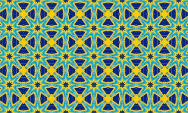 Parlak sarı bir zemin üzerinde mavi ve beyaz çiçeklerin bulunduğu renkli ve karmaşık bir desen. Tekstil, duvar kağıdı ve dekoratif tasarımlarında kullanılmak için mükemmel..