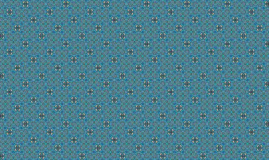 A seamless geometric pattern featuring small, repeating shapes in shades of blue, beige, and black, creating a visually striking and intricate design.