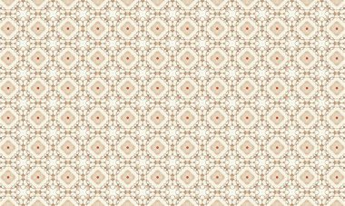 Tarafsız bir zemin üzerinde çiçek motifleri olan bej ve kırmızı elmas şekilleri içeren kusursuz, tekrarlayan bir desen, tasarım ve dekorasyon için ideal..