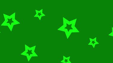 A vibrant green background with scattered neon green star shapes in various sizes, creating a lively and playful abstract design