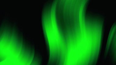 A mesmerizing display of vibrant green, neon-like light curves on a dark background, creating an abstract and captivating visual effect.