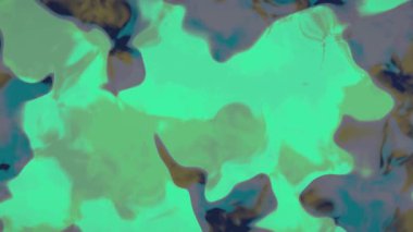 Dönen yeşil, mavi ve kahverengi renkli büyüleyici soyut bir arka plan benzersiz bir görsel efekt yaratır..