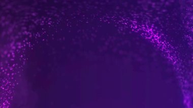 Işıl ışıl parçacıklar ve gradyan etkisi ile canlı bir mor arka plan, şenlikli ve kutlayıcı bir atmosfer yaratıyor..
