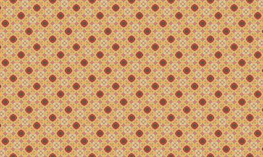 Canlı kırmızı, pembe ve yeşil şekilli karmaşık geometrik desen