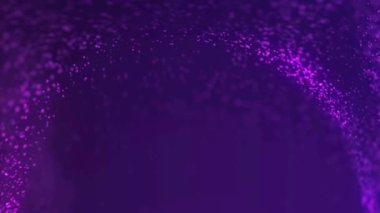 Parlayan parçacıklarla dinamik mor arkaplan hareketli grafikler ve soyut tasarımlar için mükemmel, canlı ve fütüristik bir atmosfer yaratıyor.