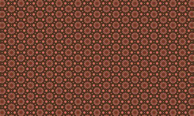 Kahverengi arka planda canlı turuncu çiçekleri içeren karmaşık çiçek deseni, tekstil tasarımı, duvar kağıdı veya dekoratif sanat projeleri için mükemmel.