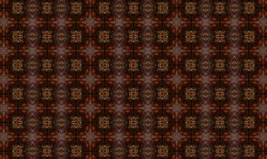 Karmaşık koyu kahverengi ve kırmızı desenli. Lüks iç tasarım, moda ve modern estetik dekoratif projeler için kusursuz dizayn.