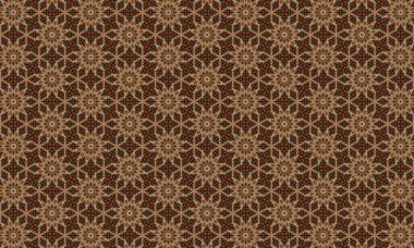 Tekrarlayan geometrik tasarımlarla karışık kahverengi desenli, dekoratif sanat, moda tasarımı ve iç tasarım projeleri için mükemmel.