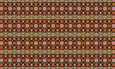 Modadan iç dekorasyona kadar her tasarım projesine zarafet ve incelik katmak için mükemmel, canlı çiçek motifleri içeren karmaşık geometrik desen..