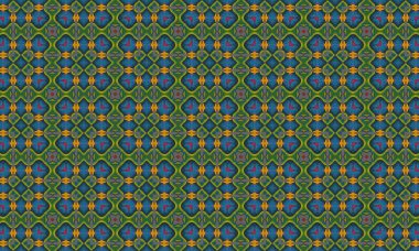 Yeşil, mavi ve sarı renklere sahip karmaşık ve renkli bir arka plan. Lüks markalaşmadan sanatsal ifadeye kadar her tasarım projesine zerafet ve entelektüellik katmak için mükemmel.