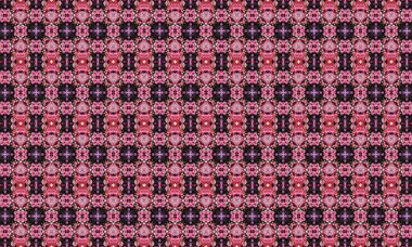 Çiçek motifli canlı pembe ve mor renkler içeren karmaşık geometrik desen dekoratif tasarımlar ve sanatsal ifadeler için idealdir.