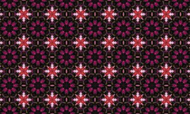 Koyu arkaplanda parlak pembe ve kırmızı renkler içeren bu çarpıcı çiçek desenli bir renk açıcı ekleyin. Cesur bir ifade gerektiren tasarımlar için mükemmel.