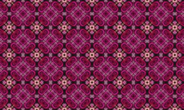 Kusursuz dizaynlı güller içeren karmaşık pembe çiçek desenleri dekoratif arka planlar, tekstil ve yaratıcı projeler için mükemmel.