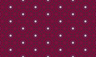 Karmaşık pembe ve beyaz desenli süslemeli çiçek deseni