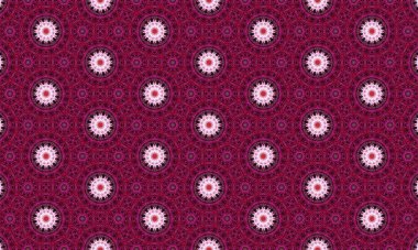 Dekoratif kullanım için dairesel tasarımlar içeren karmaşık pembe çiçek deseni