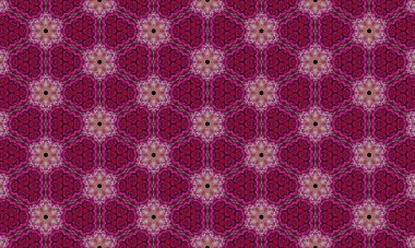 Dekoratif kullanım için canlı tasarımlar ve şekillerle karışık pembe çiçek desenleri.