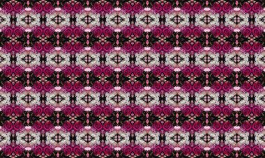 Üzerinde pembe güller ve beyaz çiçeklerin olduğu güzel çiçek desenleri. Dekoratif tasarımlar, duvar kağıtları veya kumaşlar için mükemmel..