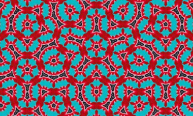 Çarpıcı soyut geometrik desenler, canlı kırmızı ve turkuaz renkler, tasarımlara, arka planlara ve yaratıcı projelere renk ve görsel ilgi katmak için mükemmel..