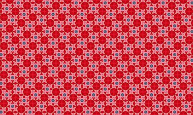Sersemletici geometrik desen, parlak kırmızı ve mavi şekilleri olan, kusursuz tekrar eden tasarım, herhangi bir projeye renk ve görsel ilgi katmak için mükemmel.