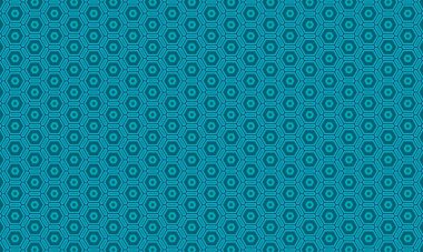 Dairelerle Teal altıgen desen büyüleyici bir arkaplan tasarımı yaratır