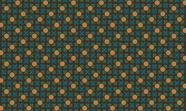 Tasarımlarınıza, kahverengi arka planda turuncu ve mavi çiçeklerin yer aldığı bu canlı çiçek deseni ile bir renk patlaması ekleyin