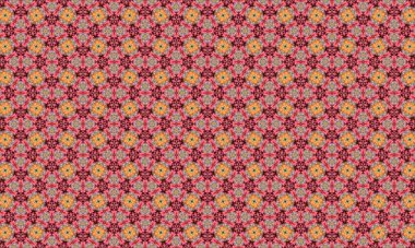 Canlı pembe ve turuncu renkleri olan karmaşık çiçek deseni dekoratif tasarımlar ve sanatsal projeler için mükemmel.