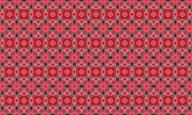 Canlı kırmızı ve siyah renkleri olan karmaşık geometrik desen, tasarımlara zarafet ve incelik katmak için mükemmel.