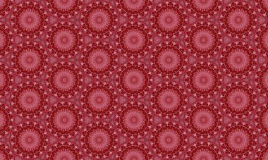 Dairesel tasarımlar içeren karmaşık kırmızı geometrik desen, herhangi bir projeye canlı bir dokunuş eklemek için mükemmel.