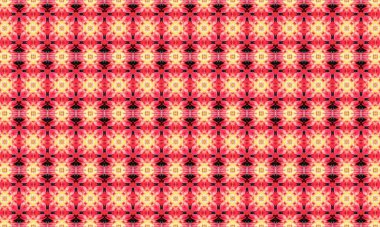 Çarpıcı kırmızı ve sarı geometrik desenli. Karmaşık çiçek desenli. Her yaratıcı projeye renk ve enerji katmak için mükemmel..