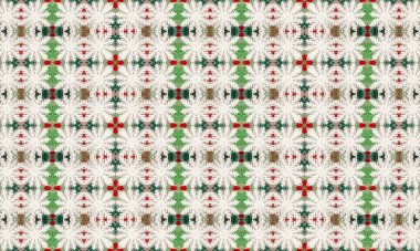 Karmaşık kar taneleri ve beyaz arka planda çobanpüskülü Noel desenleri. Tatil süslemeleri, hediye ambalajları ve tekstil için mükemmel.