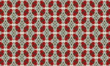 Renkli beyaz arka planda canlı kırmızı ve yeşil çiçekleri barındıran güzel çiçek deseni her tasarım projesine zerafet ve incelik katmak için mükemmeldir..