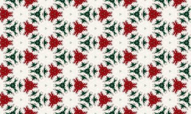Projenize beyaz arka planda kırmızı ve yeşil çiçeklerin yer aldığı bu canlı çiçek deseni ile bir renk patlaması ekleyin. Hediye paketi, kırtasiye ve dekoratif tasarımlar için mükemmel.