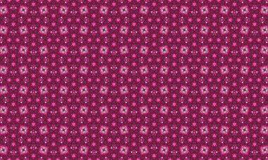 Dekoratif kullanım için beyaz ve yeşil detaylarla karışık pembe çiçek deseni